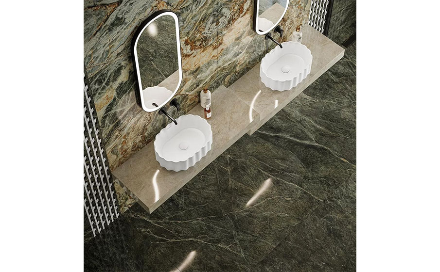 Керамогранит KERAMA MARAZZI Риальто Нобиле зеленый темный лаппатированный обрезной, 1195*600*9 мм