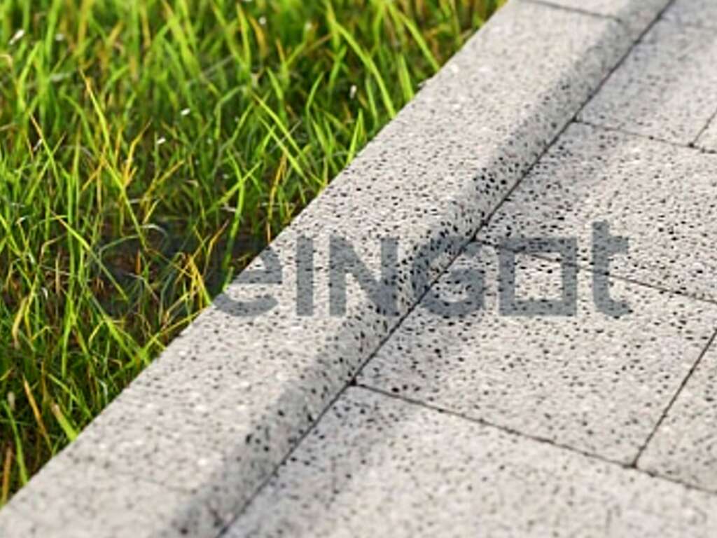 Тротуарный бордюр садовый Steingot, Премиум, Белый гранит (Bianco Nero), 1000*200*80 мм