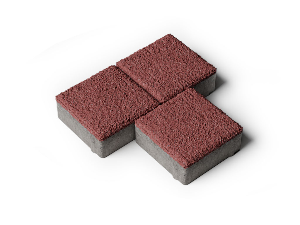 Плитка тротуарная Квадрат А.3.К.4 гранит красный, 100*100*40 мм