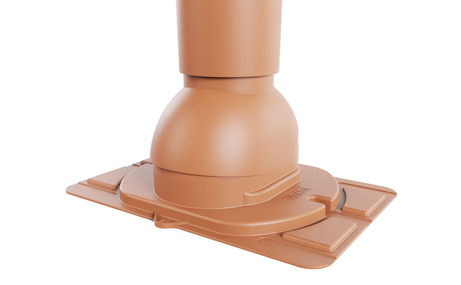 Роторная вентиляция Viotto с универсальным проходным элементом d=110 мм утепленная, RAL 8004 терракотовый