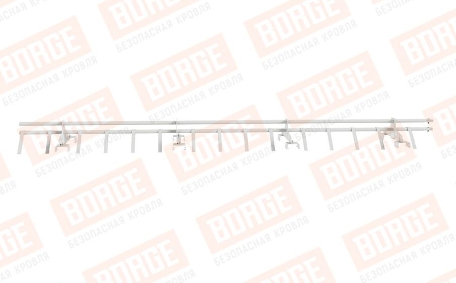 Снегозадержатель трубчатый Borge для профнастила H-114 оцинкованный RAL 9003, 3 м