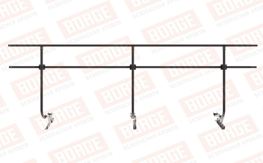 Кровельное ограждение Borge для фальцевой кровли оцинкованное RAL 8019, 300*90 см
