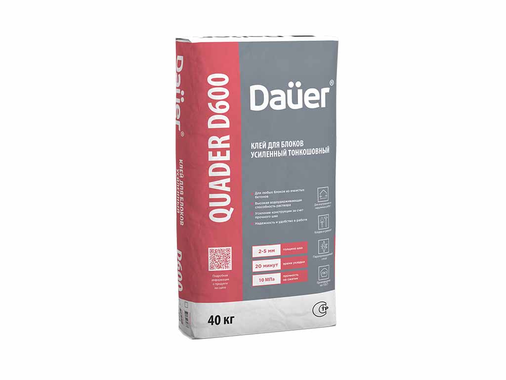 Клей монтажный тонкошовный Dauer QUADER D600, 40 кг