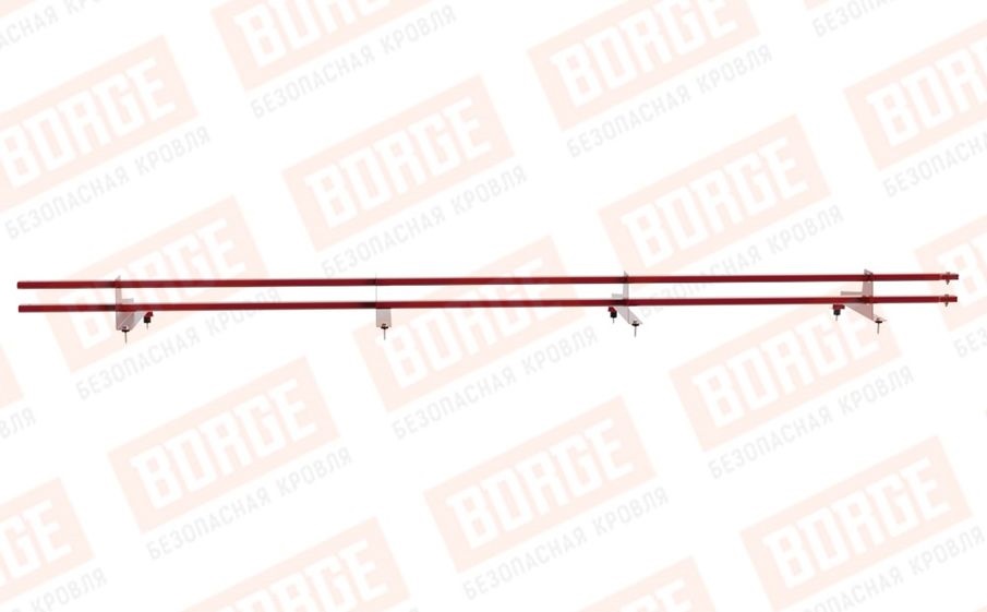 Снегозадержатель трубчатый Borge для металлочерепицы с высокой ступенькой 400 мм оцинкованный RAL 3003, 3 м