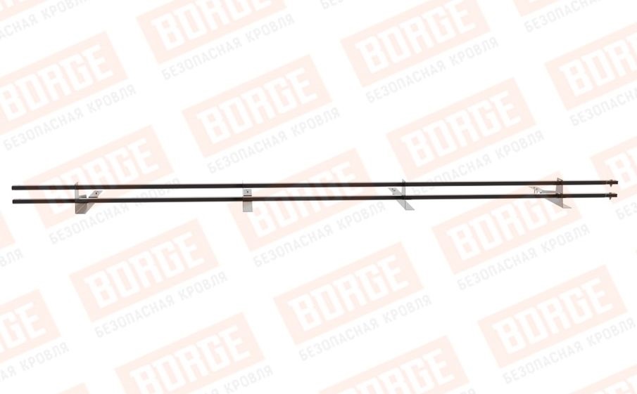 Снегозадержатель трубчатый Borge для кровли из композитной черепицы оцинкованный RAL 8019, 3 м