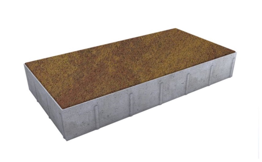 Плитка тротуарная Прямоугольник Б.5.П.8 листопад гранит осень, 600*300*80 мм