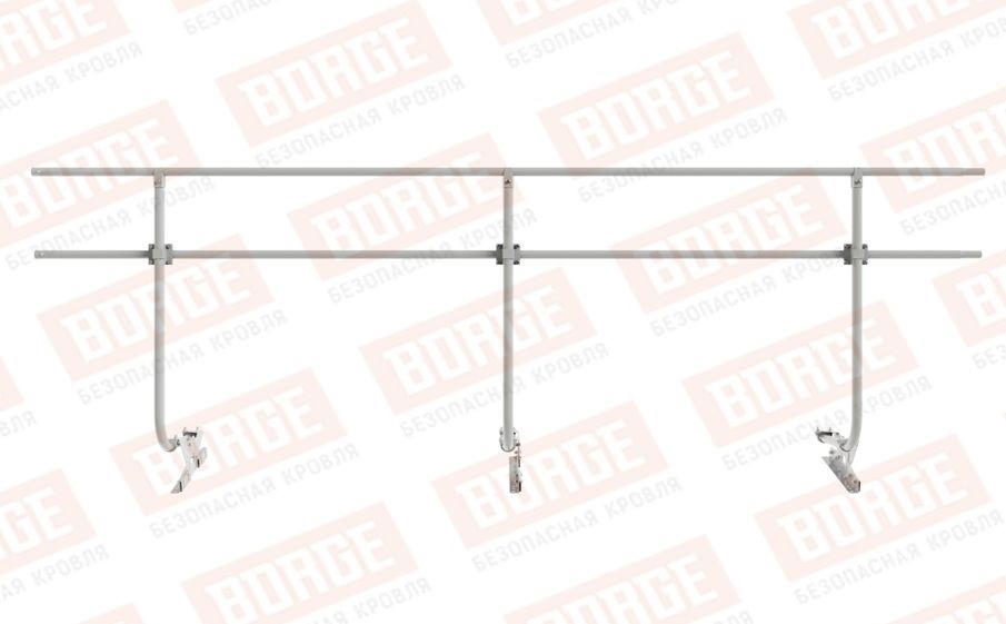 Кровельное ограждение Borge для фальцевой кровли оцинкованное RAL 9006, 300*120 см