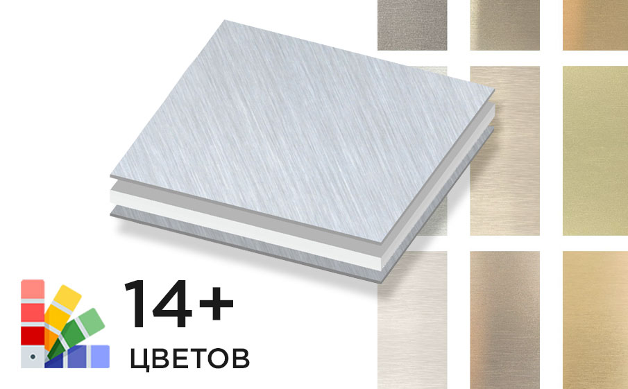 Алюминиевая композитная панель SIBALUX РФ Плюс BRUSHED