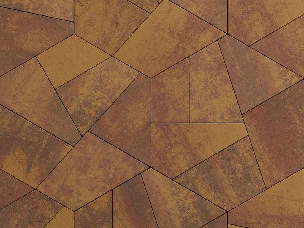 Плитка тротуарная Оригами Б.4.Фсм.8 листопад гладкий осень, комплект 6 шт, толщина 80 мм