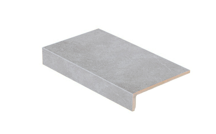 Клинкерная ступень прямой угол Stroeher Zoe 970 grey 294х175х52х10 мм