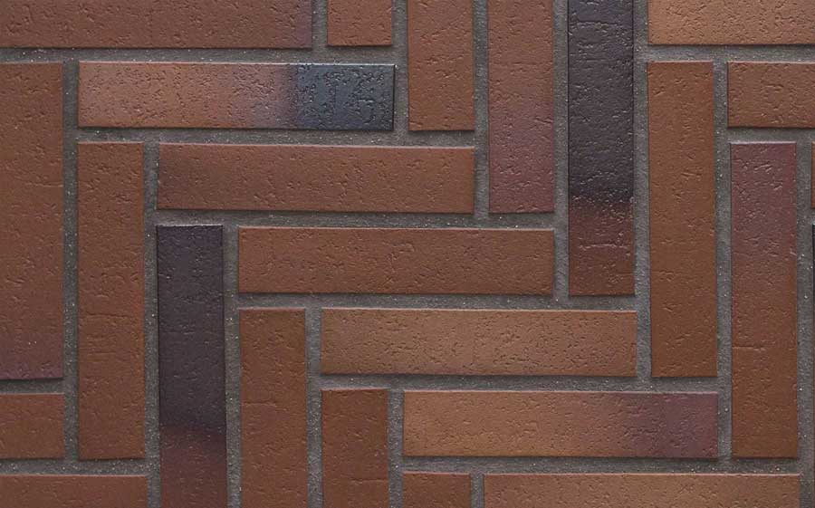 Тротуарная клинкерная плитка Stroeher 124 braun-blau, 240*52*18 мм