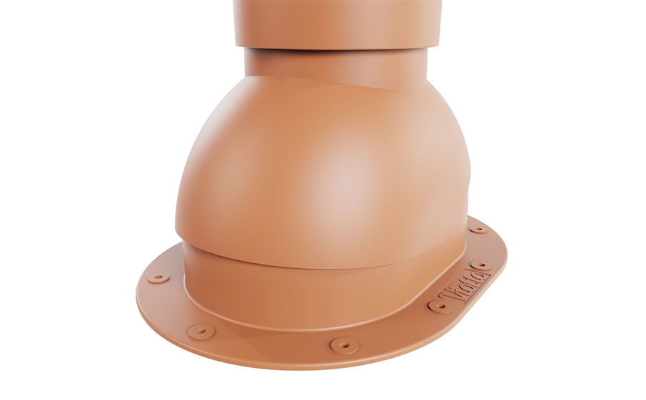 Роторная вентиляция Viotto для готовой мягкой и фальцевой кровли d=110 мм утепленная, RAL 8004 терракотовый