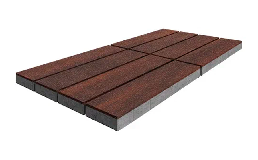 Плитка тротуарная SteinRus Гранада Б.7.П.8, Native, ColorMix Брук, 600*200*80 мм