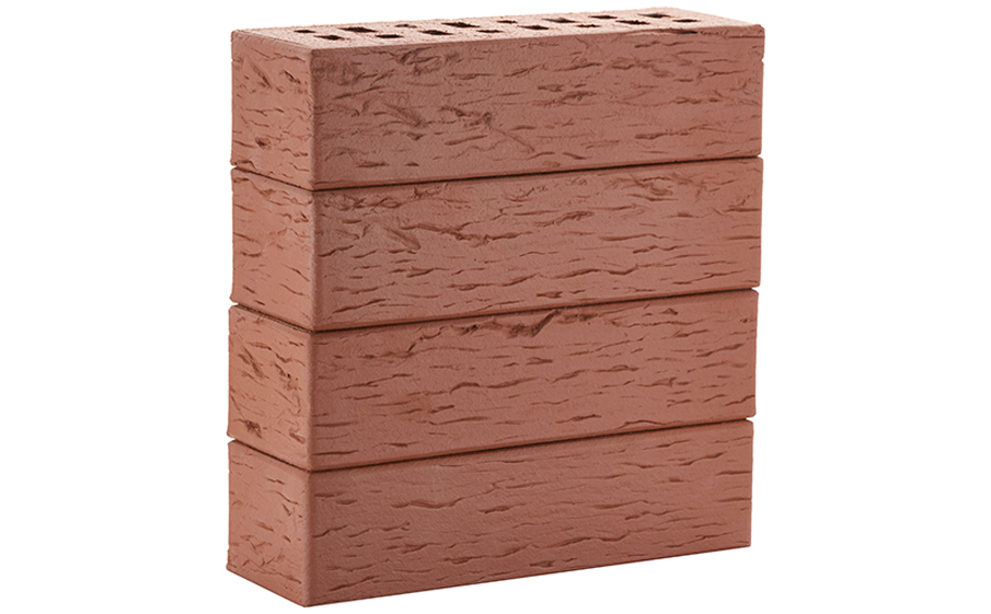 Кирпич клинкерный ЛСР Эдинбург темно-красный береста, 250*85*65 мм