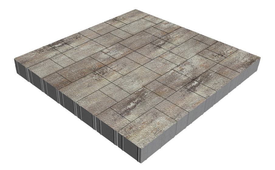 Плитка тротуарная SteinRus Новый город Рид В.8.Псм.8, Native, Берилл, толщина 80 мм