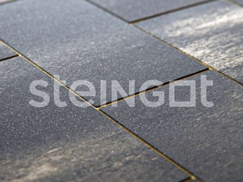 Плитка тротуарная Steingot Колормикс, Плита, Графитовый Камень (Stein Black), 600*300*80 мм
