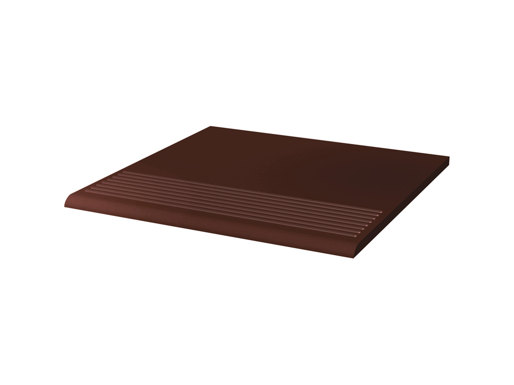 Клинкерная ступень с насечками Paradyz Cloud, Brown гладкая, 300*300*8,5 мм