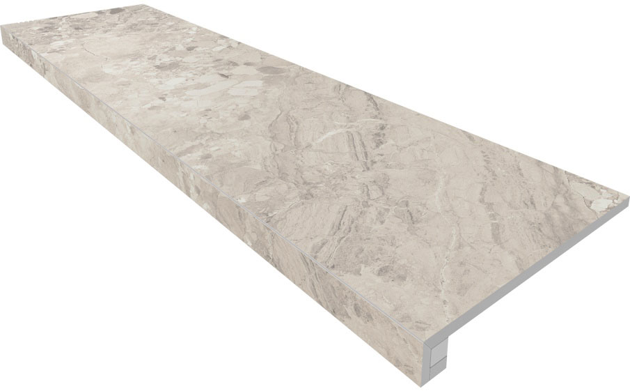 Комплект ступень с прямоугольным бортиком и подступенок Ametis Oceanmist OM01, неполированнный