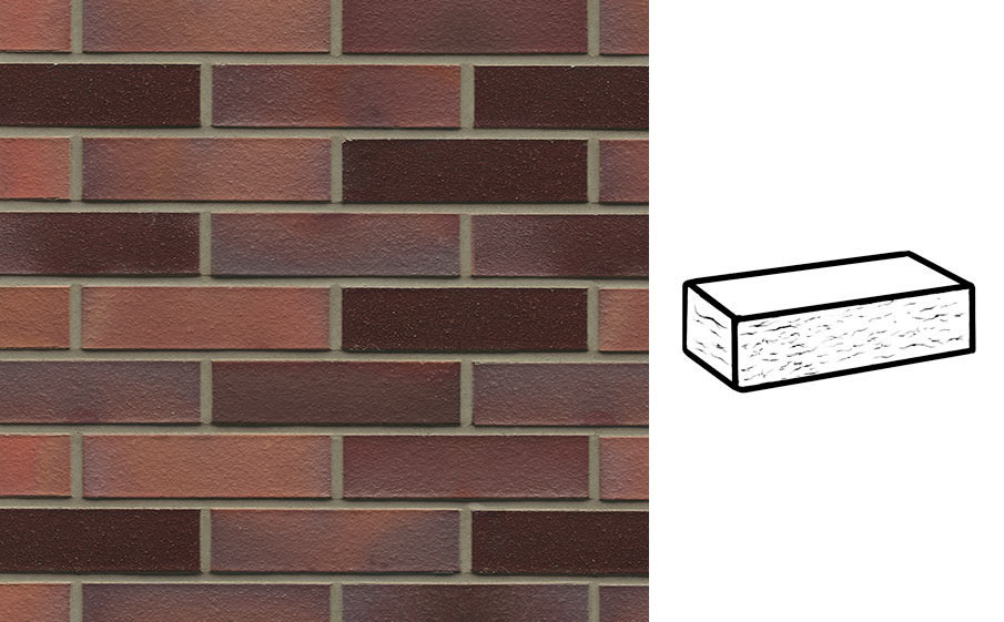 Кирпич клинкерный Muhr 04EG Rotbraun-bunt Edelglanz рустик, 290*90*71 мм