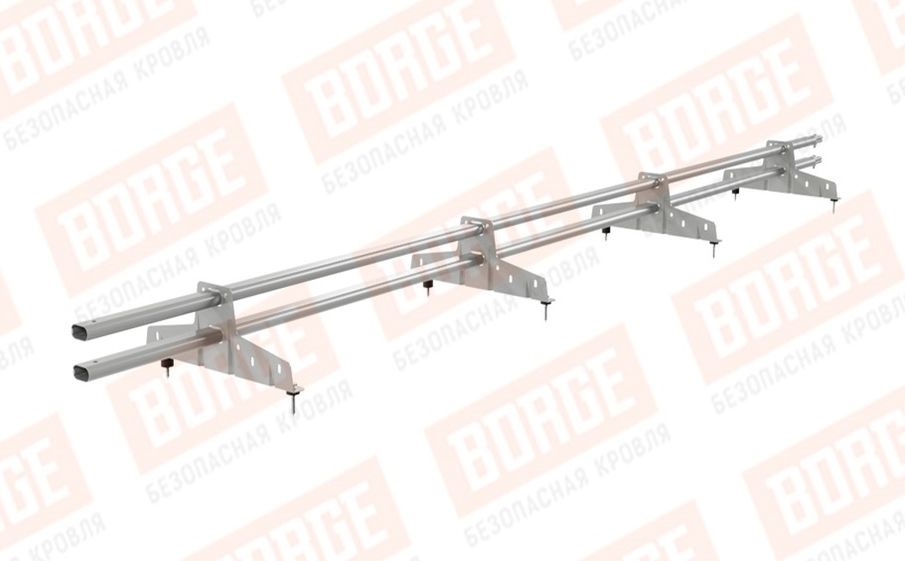 Снегозадержатель трубчатый Borge для кровли из металлочерепицы, профнастила, материалов на основе битума оцинкованный RAL 9006, 3 м