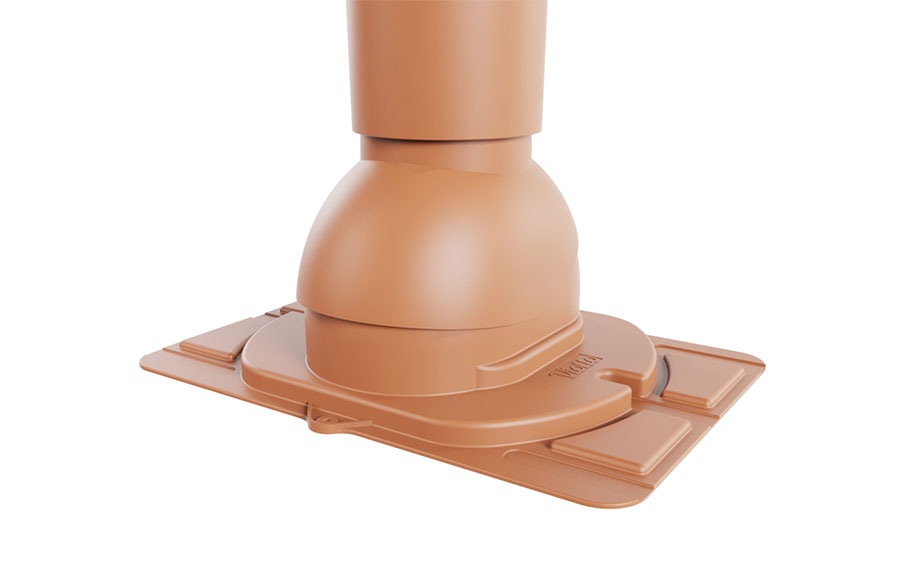 Труба вентиляционная Viotto с универсальным проходным элементом d=110 мм утепленная, RAL 8004 терракотовый