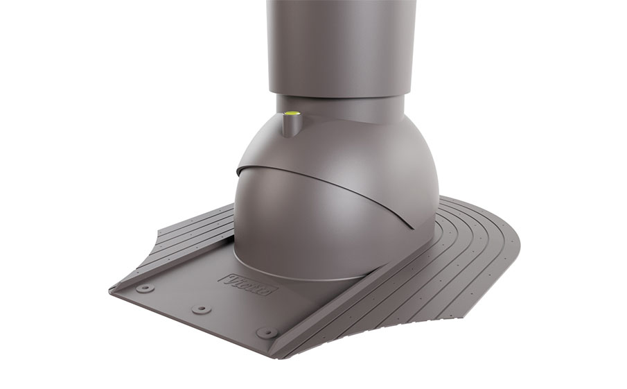 Труба вентиляционная Viotto для мягкой кровли при монтаже d=110 мм неутепленная, RAL 8019 серо-коричневый