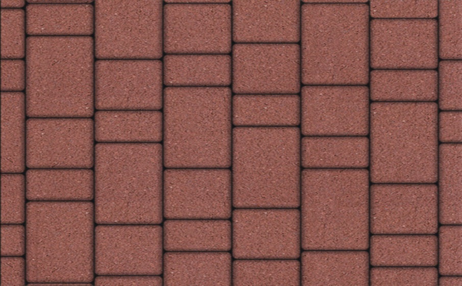 Плитка тротуарная Старый город Б.1.Фсм.8 гранит красный, комплект 3 шт, толщина 80 мм