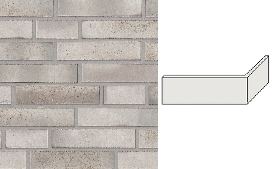 Клинкерная плитка угловая Stroeher Wasserbrand, 672 zinngrau, 240*115*71*12 мм