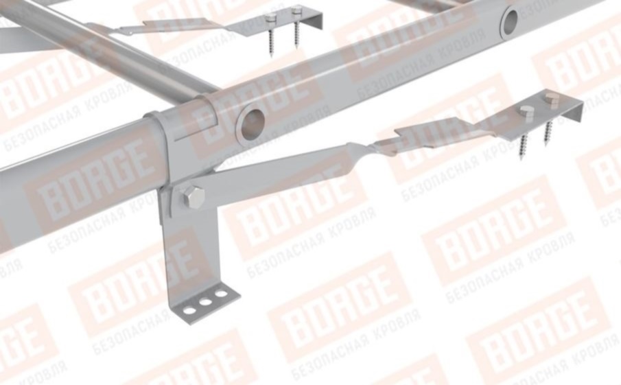 Лестница кровельная Borge для натуральной черепицы оцинкованная RAL 7004, 1,8 м