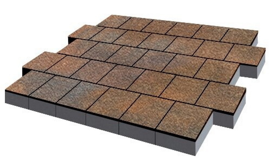 Плитка тротуарная SteinRus Валенсия Б.3.К.8, Native, ColorMix Штайнрус, 300*300*80 мм