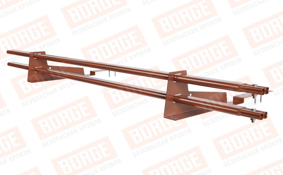 Снегозадержатель трубчатый Borge для кровли из композитной черепицы оцинкованный RAL 8004, 1,5 м