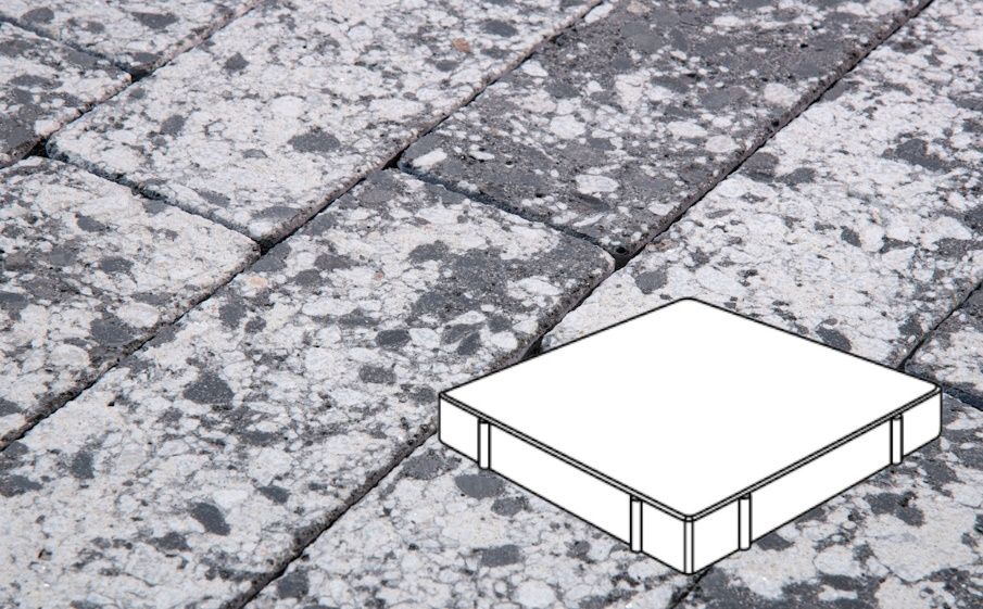 Плитка тротуарная Готика, Granite FINERRO, Квадрат Б.6.К.10, Диорит, 600*600*100 мм