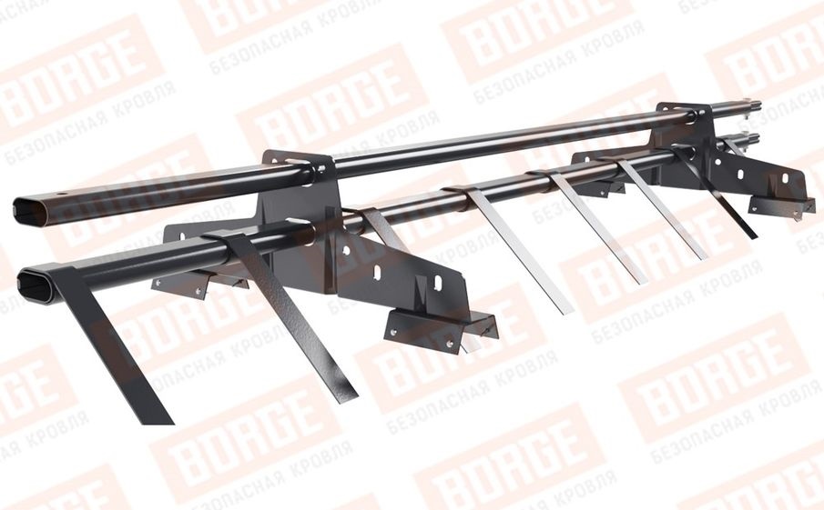 Снегозадержатель трубчатый Borge для профнастила H-60, H-75 оцинкованный RAL 7024, 1,5 м