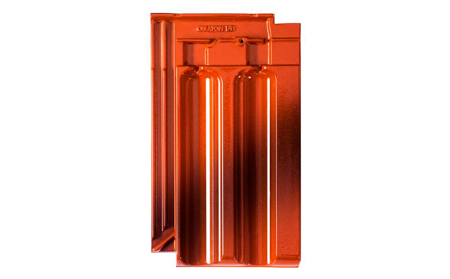 Керамическая черепица рядовая CREATON Ratio Hongeda Finesse античный пламенный красный глазурь