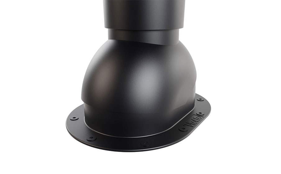 Труба вентиляционная Viotto для готовой мягкой и фальцевой кровли d=110 мм утепленная, RAL 9005 черный