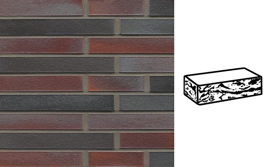 Кирпич клинкерный Muhr 25 Violettschwarz готик, 290*90*40 мм