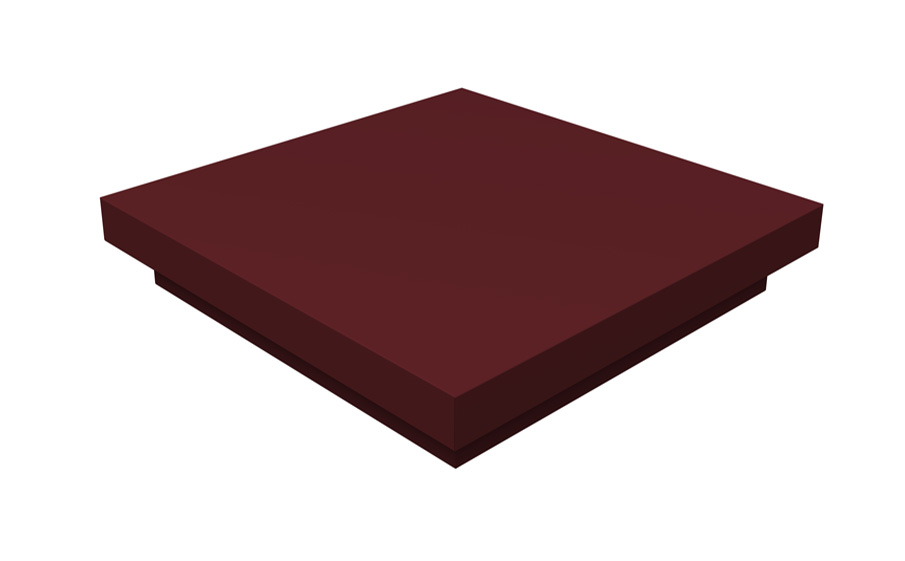 Колпак на столб Плоский Grand Line, 0,5 Satin, RAL 3005, 390*390 мм