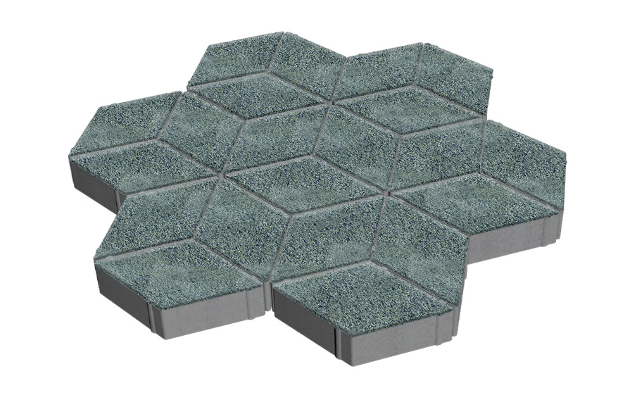 Плитка тротуарная SteinRus Ромб, Nature Stone, Виридиан, 260*150*60 мм