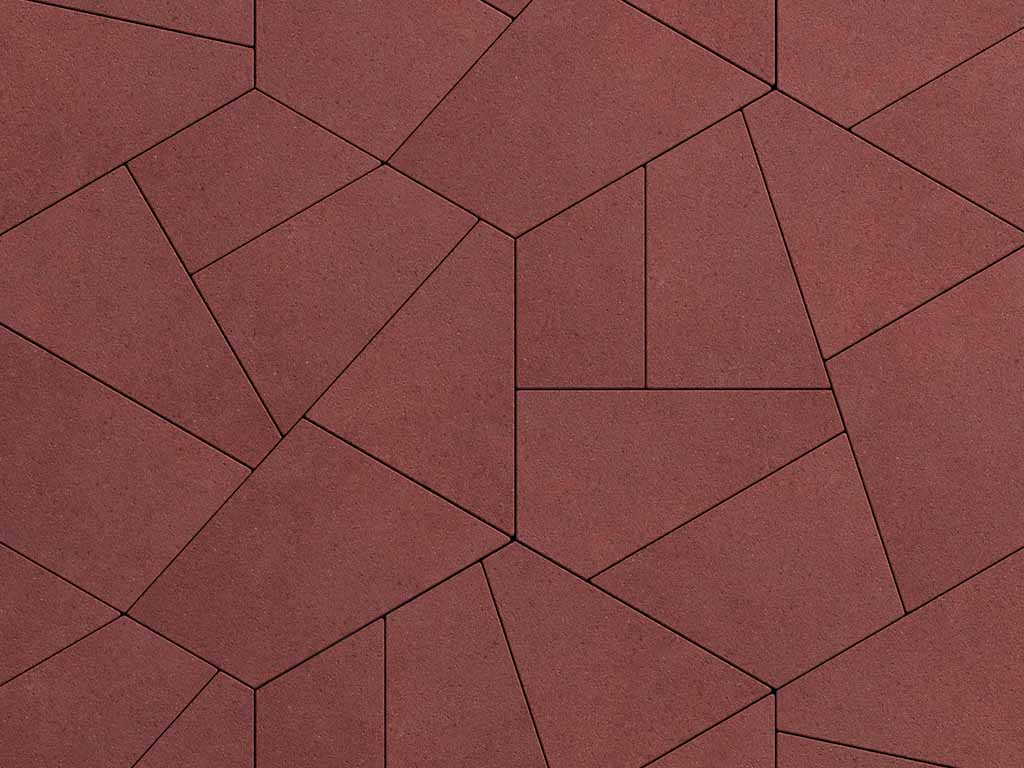 Плитка тротуарная Оригами Б.4.Фсм.8 стандарт гладкий красный, комплект 6 шт, толщина 80 мм