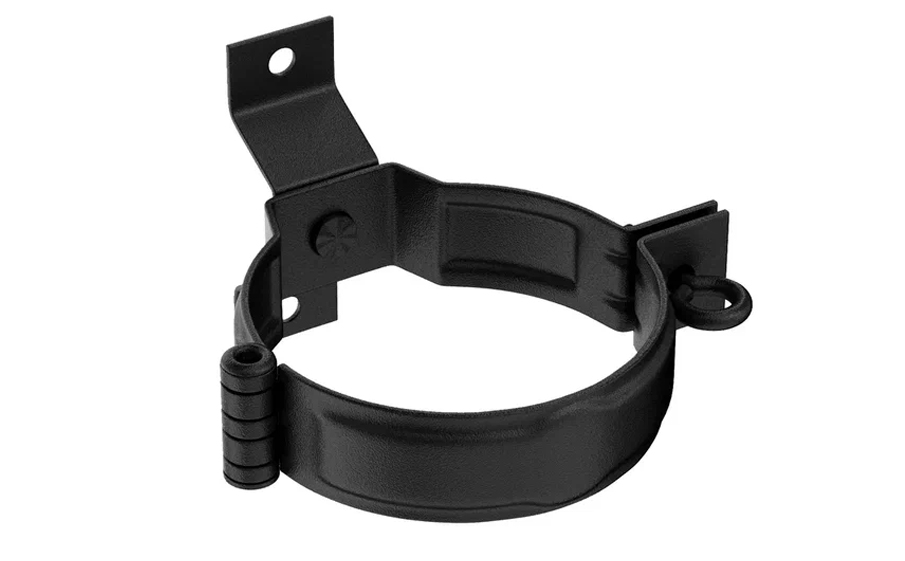 Хомут Aquasystem с комплектом крепления PE dRain RAL 9005 для системы D 125/90 мм