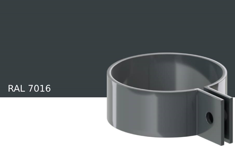 Хомут трубы металлический KROP PVC для системы D 130/90 мм, RAL 7016