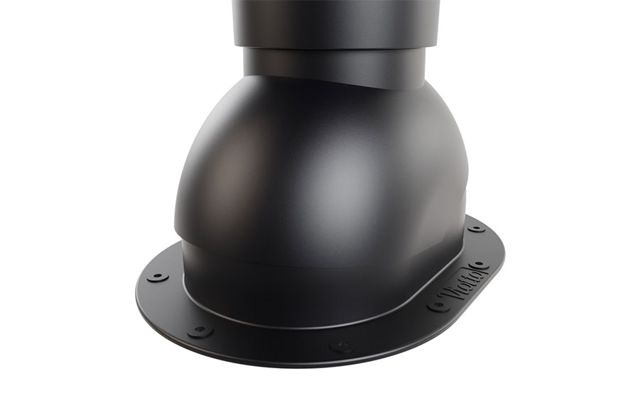 Роторная вентиляция Viotto для готовой мягкой и фальцевой кровли d=110 мм утепленная, RAL 9005 черный