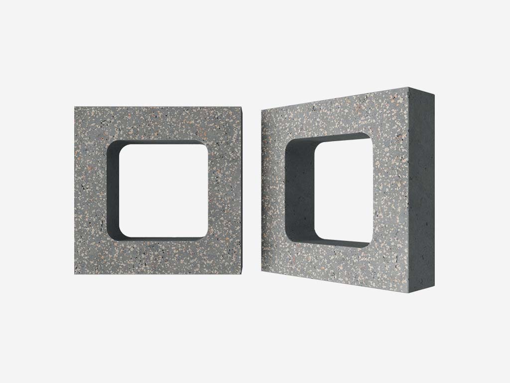 Декоративный бриз-блок Mesterra Кобого / Cobogo 0401, серый LUX, 250*250*50 мм