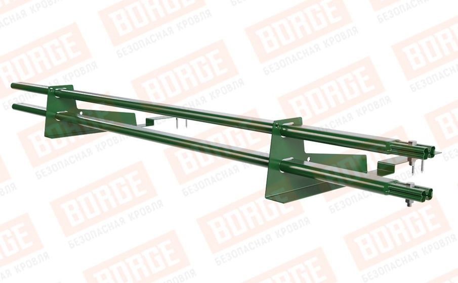 Снегозадержатель трубчатый Borge для кровли из композитной черепицы оцинкованный RAL 6002, 1,5 м