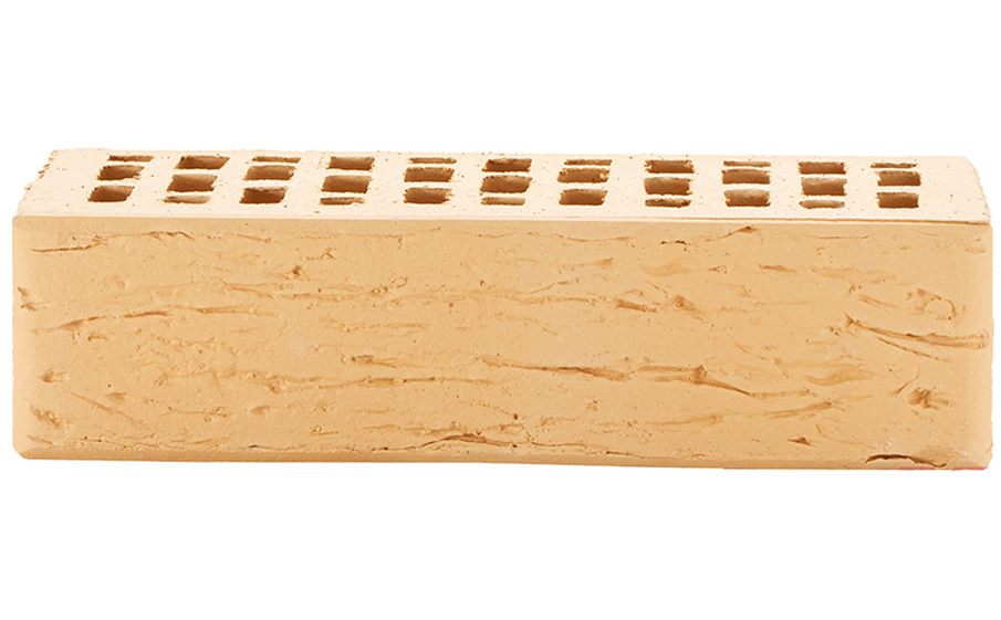 Кирпич облицовочный пустотелый ЛСР, пшеничный, рустик, 250*120*65 мм