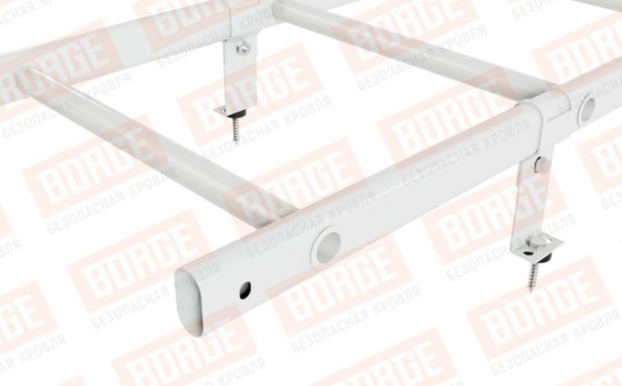 Лестница кровельная Borge для металлочерепицы, профнастила, композитной черепицы, материалов на основе битума оцинкованная RAL 9003, 1,8 м