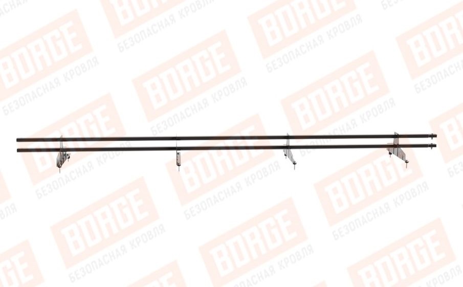 Снегозадержатель трубчатый Borge для кровли из металлочерепицы, профнастила, материалов на основе битума оцинкованный RAL 8019, 3 м