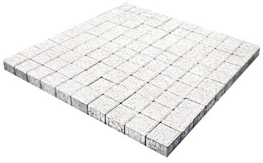 Плитка тротуарная SteinRus Квадрат малый Б.2.К.6, Native, белый, 100*100*60 мм