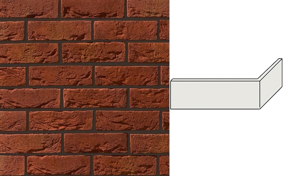 Декоративный кирпич Leonardo Stone угловой элемент Авиньон 200/100*65*10 мм 776