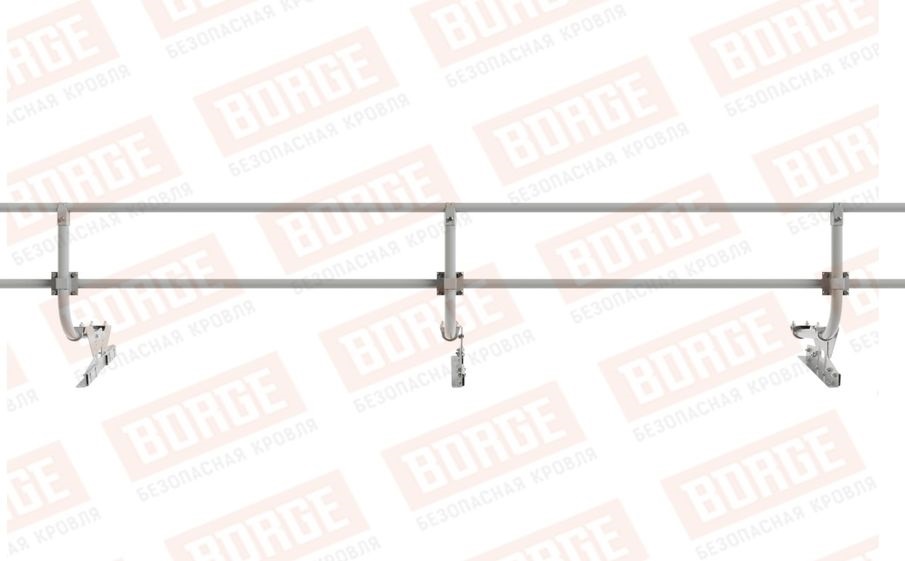Кровельное ограждение Borge для фальцевой кровли оцинкованное RAL 9006, 300*60 см